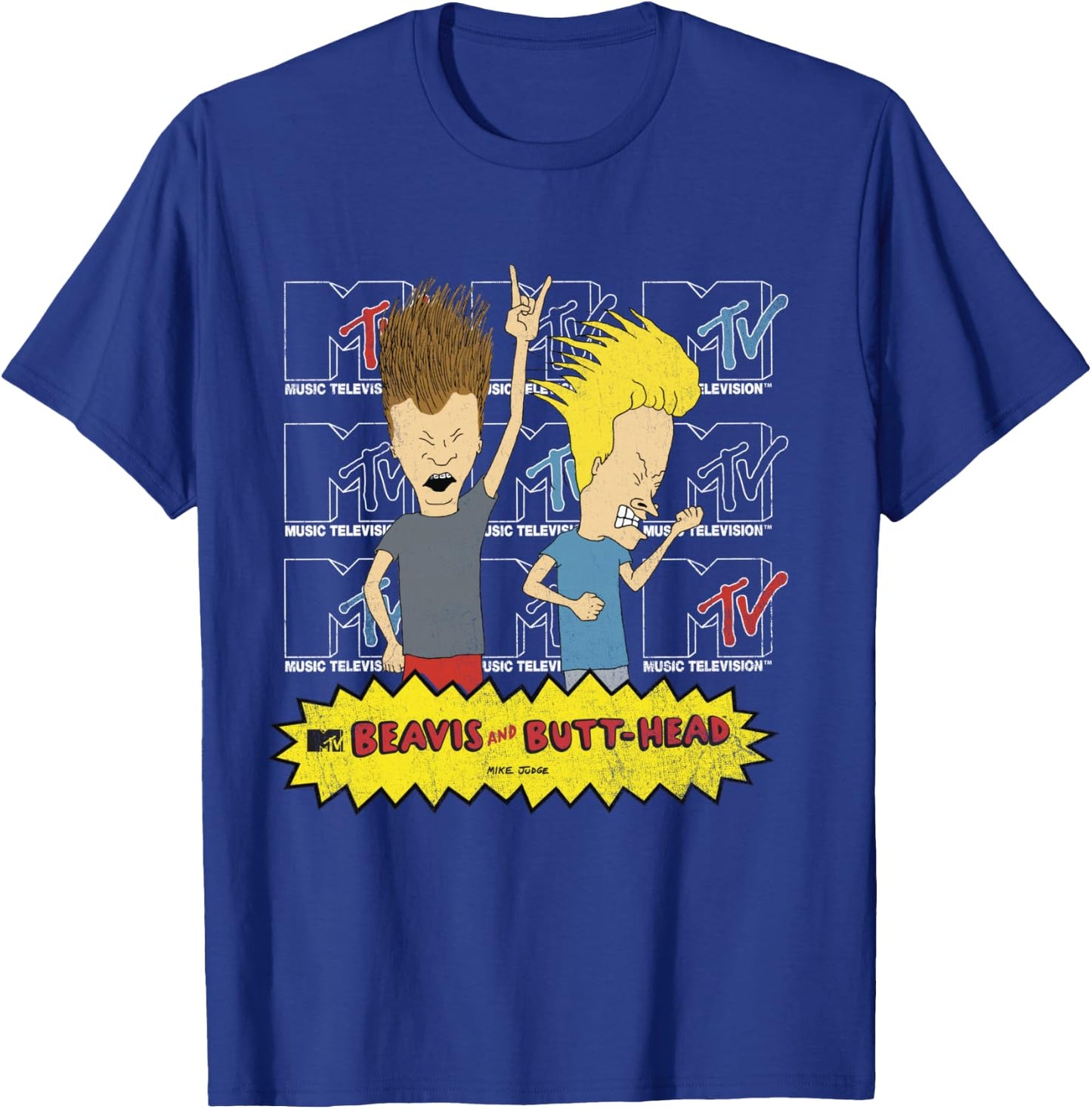 MTV Logo Stacked Beavis and Butt-Head T-Shirt - T-Shirt | Royal