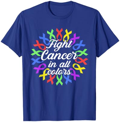 Cancer Sucks in Every Color Fighter Fight Support the Cance T-Shirt - T-Shirt | Royal