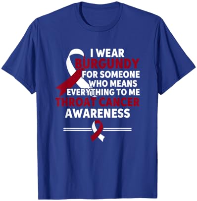 Throat Cancer Awareness I Wear Burgundy Throat Cancer T-Shirt - T-Shirt | Royal
