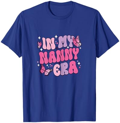 In My Nanny Era Funny Butterfly Groovy Retro Mothers Day T-Shirt - T-Shirt | Royal