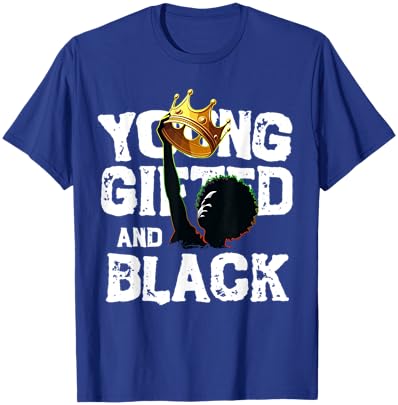 Young Gifted And Black History Month Kids Crown Young King T-Shirt - T-Shirt | Royal