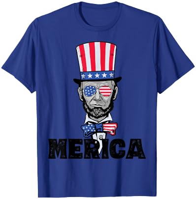 4th of July Abe Lincoln Merica BZR Funny Kids T-Shirt - T-Shirt | Royal