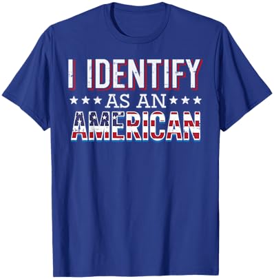 4th July I Identify As American Flag Patriot Men Women Kids T-Shirt - T-Shirt | Royal