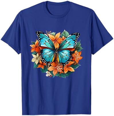 Colorful Butterfly I Flower Butterfly T-Shirt - T-Shirt | Royal