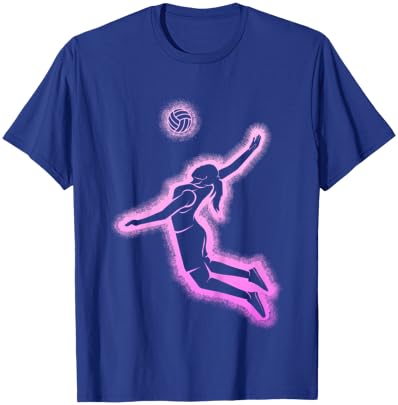 Volleyball Mädchen Damen Schwarz S V-Ausschnitt Kurzarm Klassisch Pull-On 1 Count T-Shirt - T-Shirt | Royal