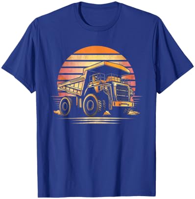 Retro Mining Truck - Mining Truck Driver Mechanic Engineer T-Shirt - T-Shirt | Royal