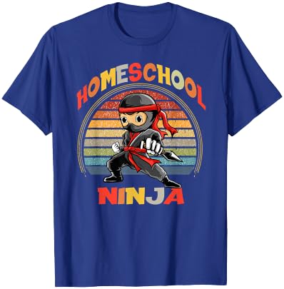 XMP Homeschool Apparel Little Homeschool Ninja - Men's Black Cotton Polyester Short Sleeve - Small T-Shirt - T-Shirt | Royal