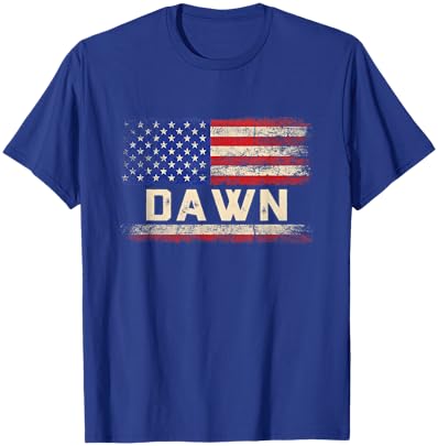 Dawn First Name Shirt Dawn Name American Flag Women Kids Men T-Shirt - T-Shirt | Royal
