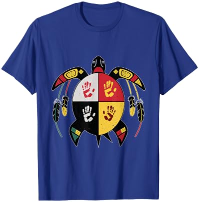 Medicine Wheel Indigenous Native American turtle MMIW T-Shirt - T-Shirt | Royal