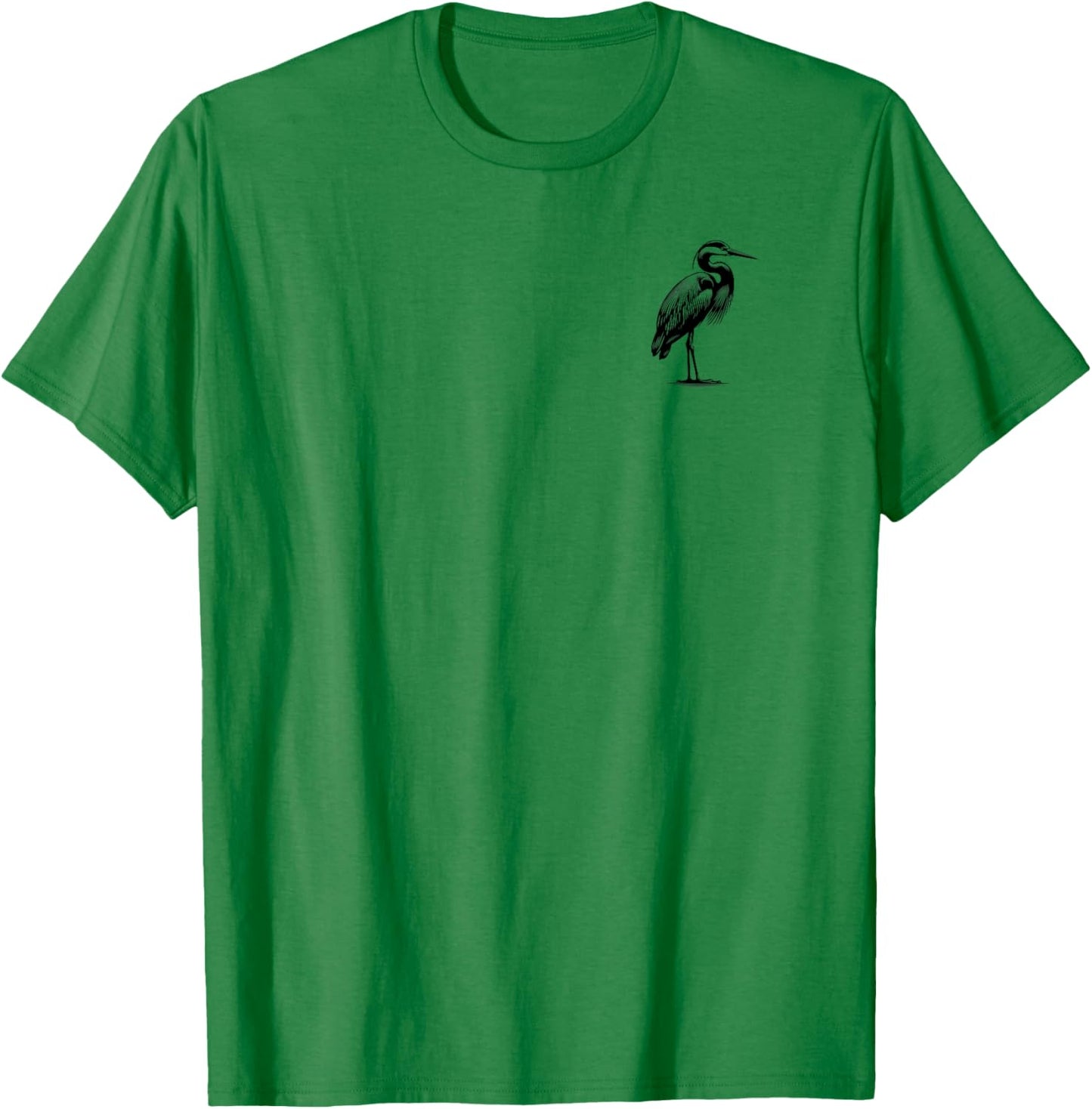 Heron Dad Mom Lover - Monochromatic Heron T-Shirt - T-Shirt | Irish Green