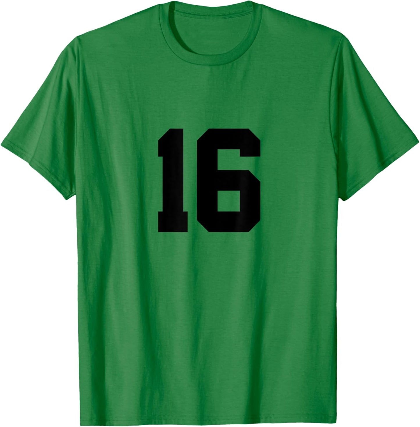 Number 16 (on Front / Back) Sports Team Jersey Number T-Shirt - T-Shirt | Irish Green