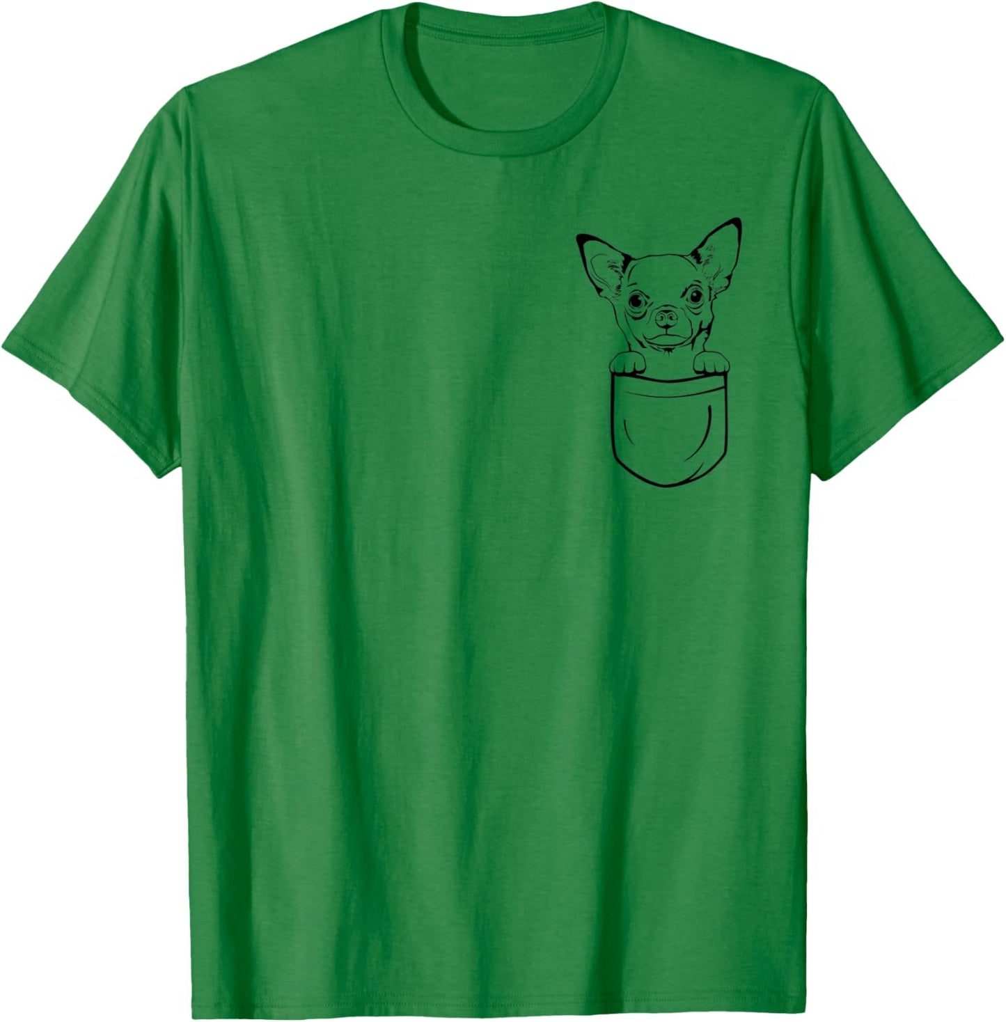 Chihuahua Dog in Pocket Dogs Adoption Pets Lovers Women Kids T-Shirt - T-Shirt | Irish Green
