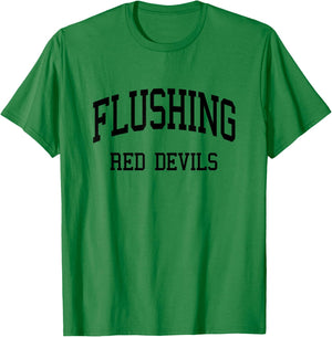 Flushing High School HS Flushing NY Retro Sports T-Shirt - T-Shirt | Irish Green