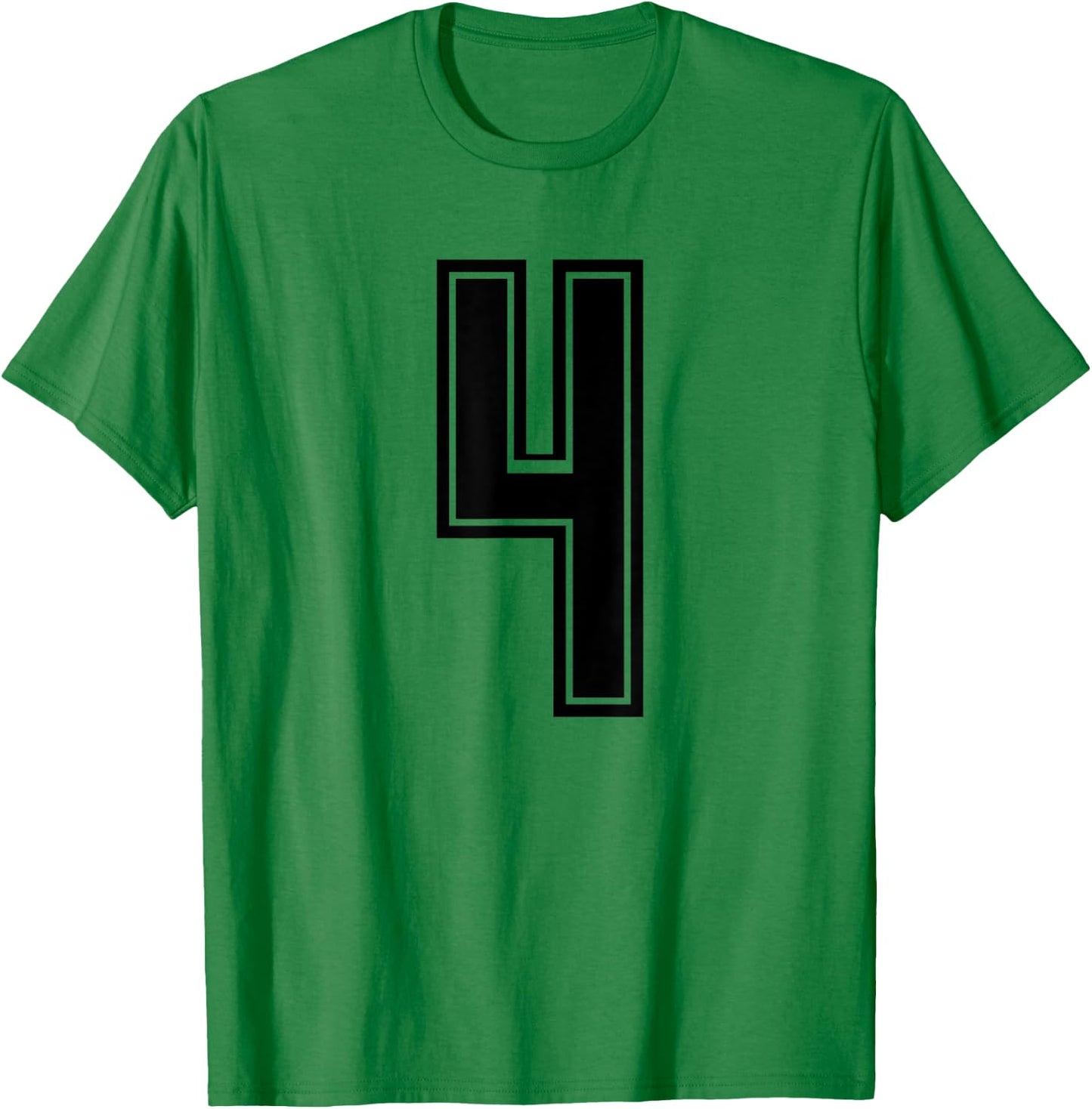 Jersey #4 Black Sports Team Jersey Number 4 T-Shirt - T-Shirt | Irish Green