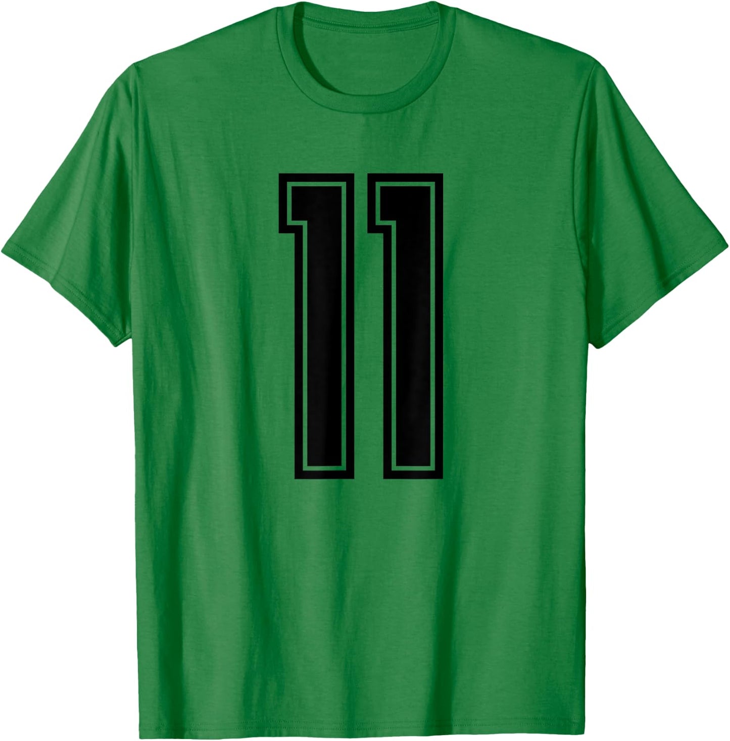 Number #11 Black Sport Varsity Number 11 T-Shirt - T-Shirt | Irish Green