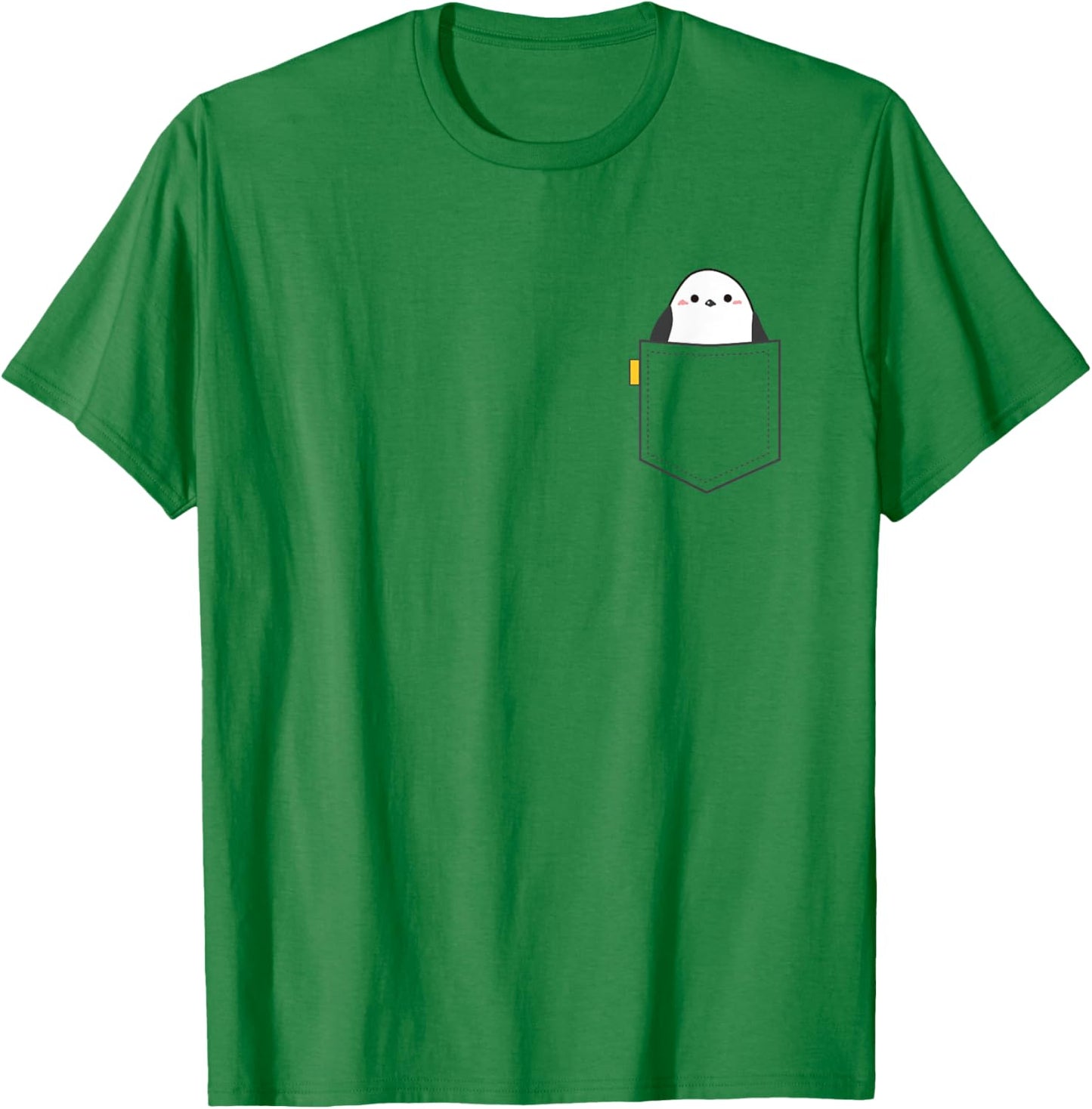 Shimaenaga Bird Wild Bird Hokkaido Snow Fairy Illustration One Point Pocket Design Cute T-Shirt - T-Shirt | Irish Green