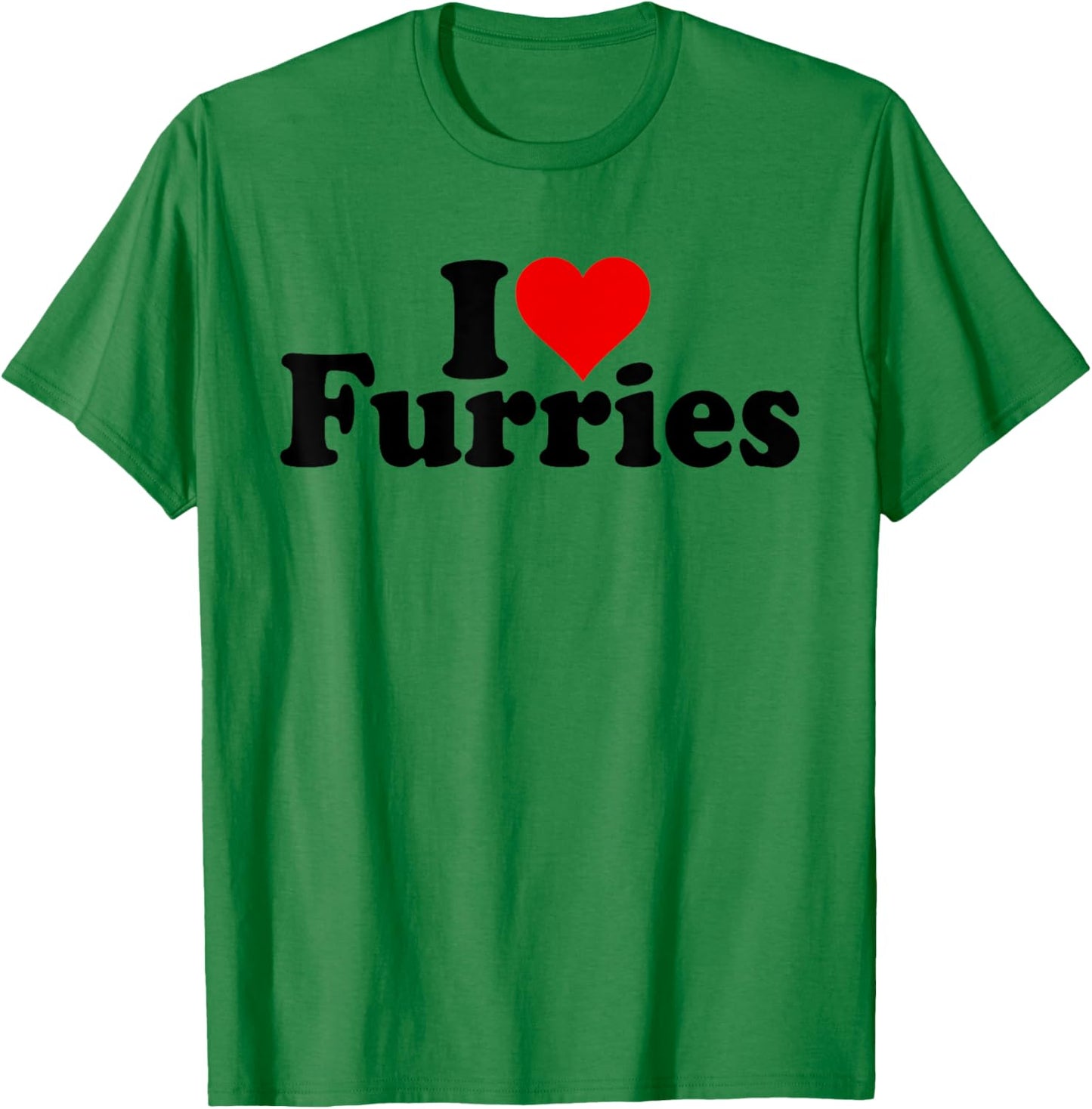 I Love Heart Furries Furry Fandom Cosplay Fursuit T-Shirt - T-Shirt | Irish Green