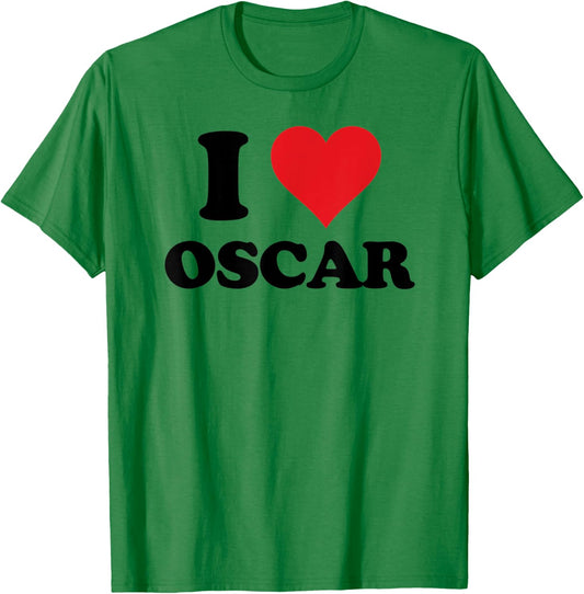 I Heart Oscar First Name I Love Personalized Stuff T-Shirt - T-Shirt | Irish Green