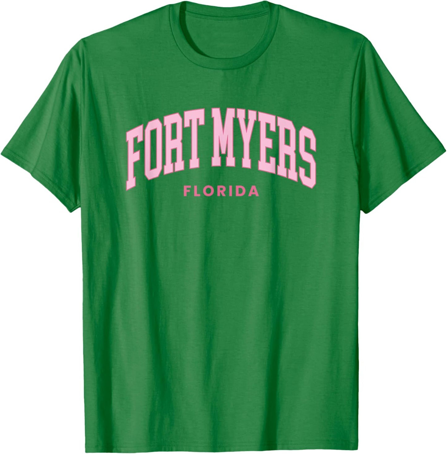 Fort Myers Florida Retro Preppy Throwback Girls Pink T-Shirt - T-Shirt | Irish Green