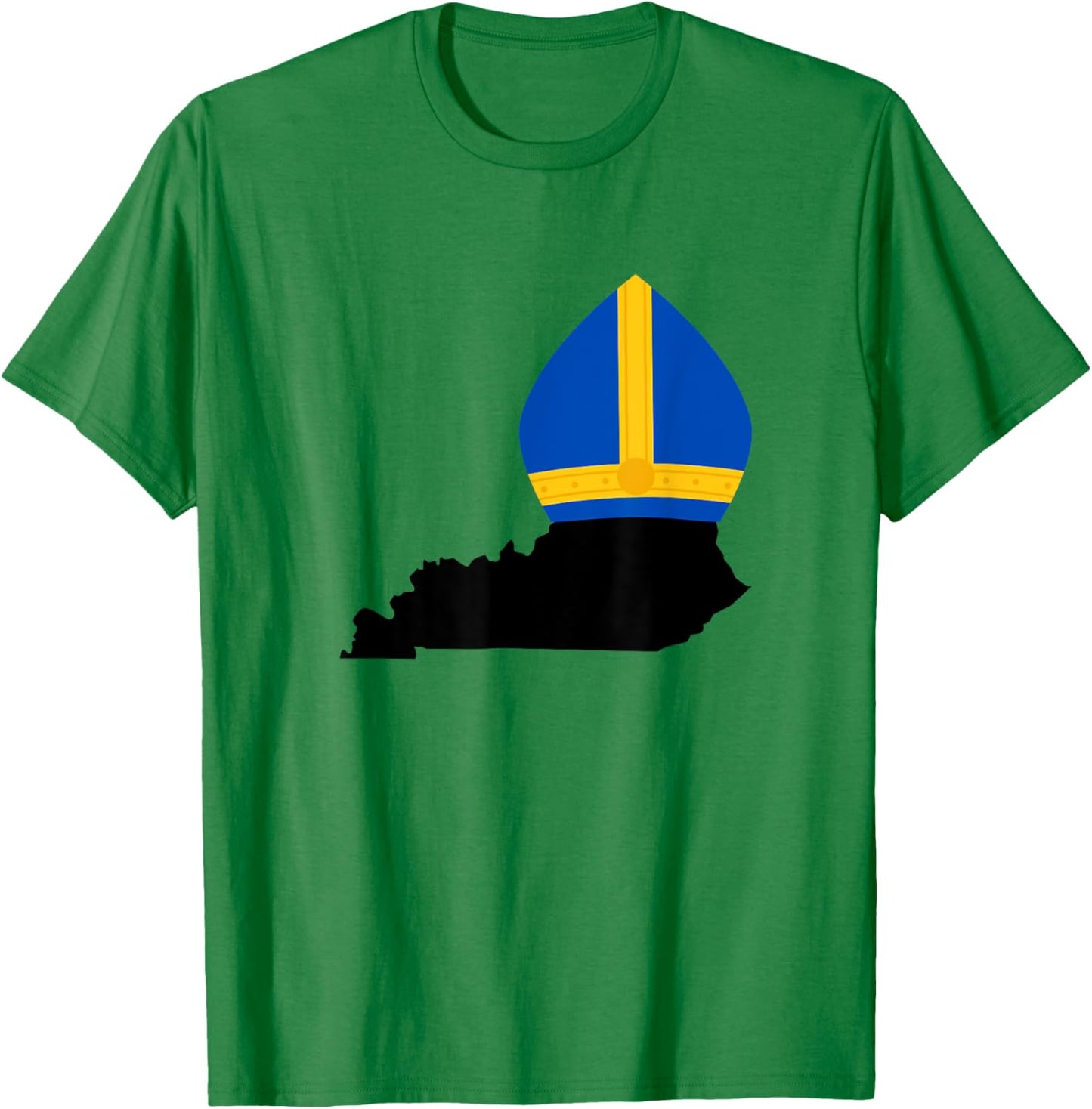 State of Kentucky with Pope Hat T-Shirt - T-Shirt | Irish Green