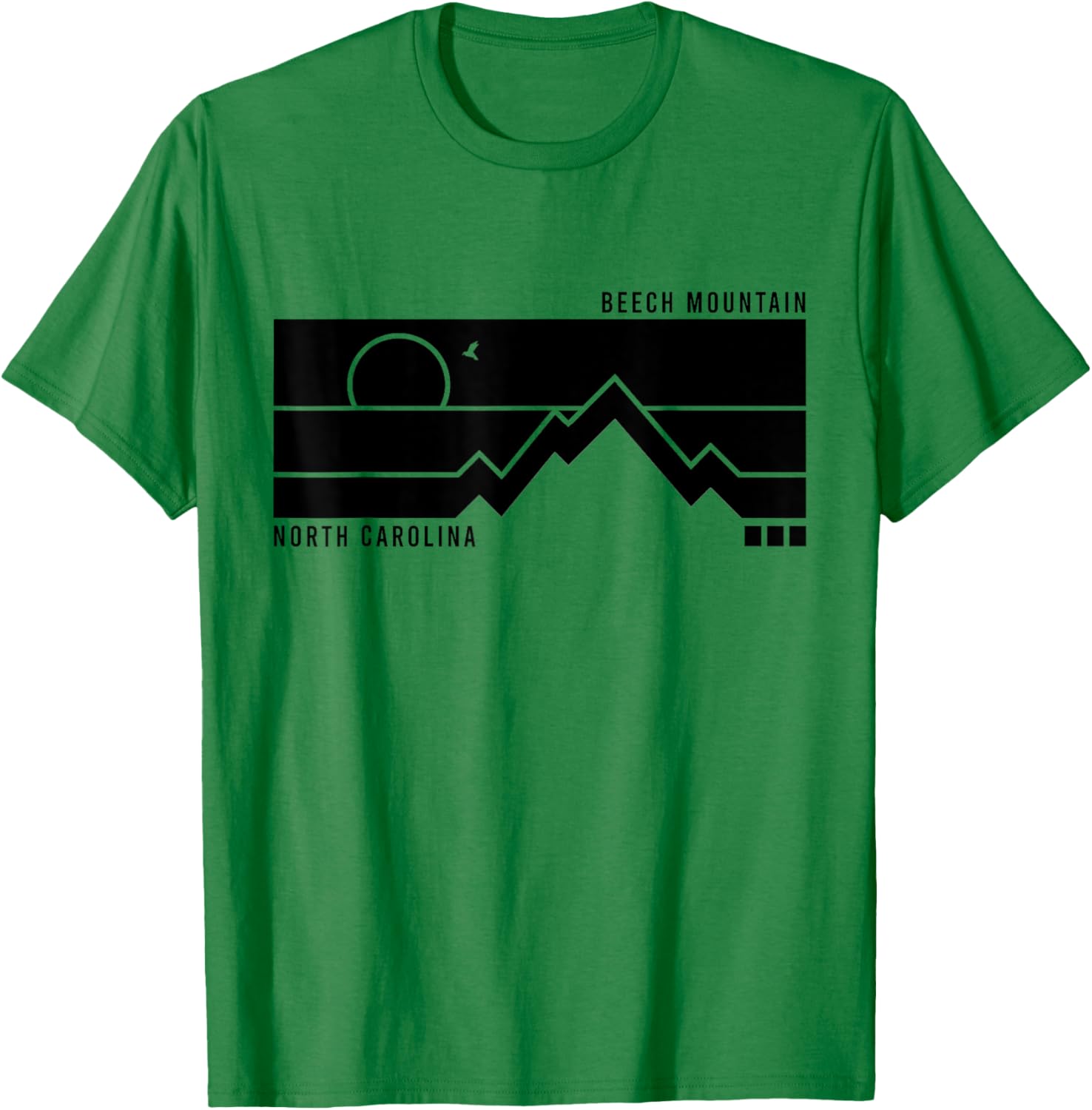 Vintage Beech Mountain North Carolina Hiking Sunset T-Shirt - T-Shirt | Irish Green