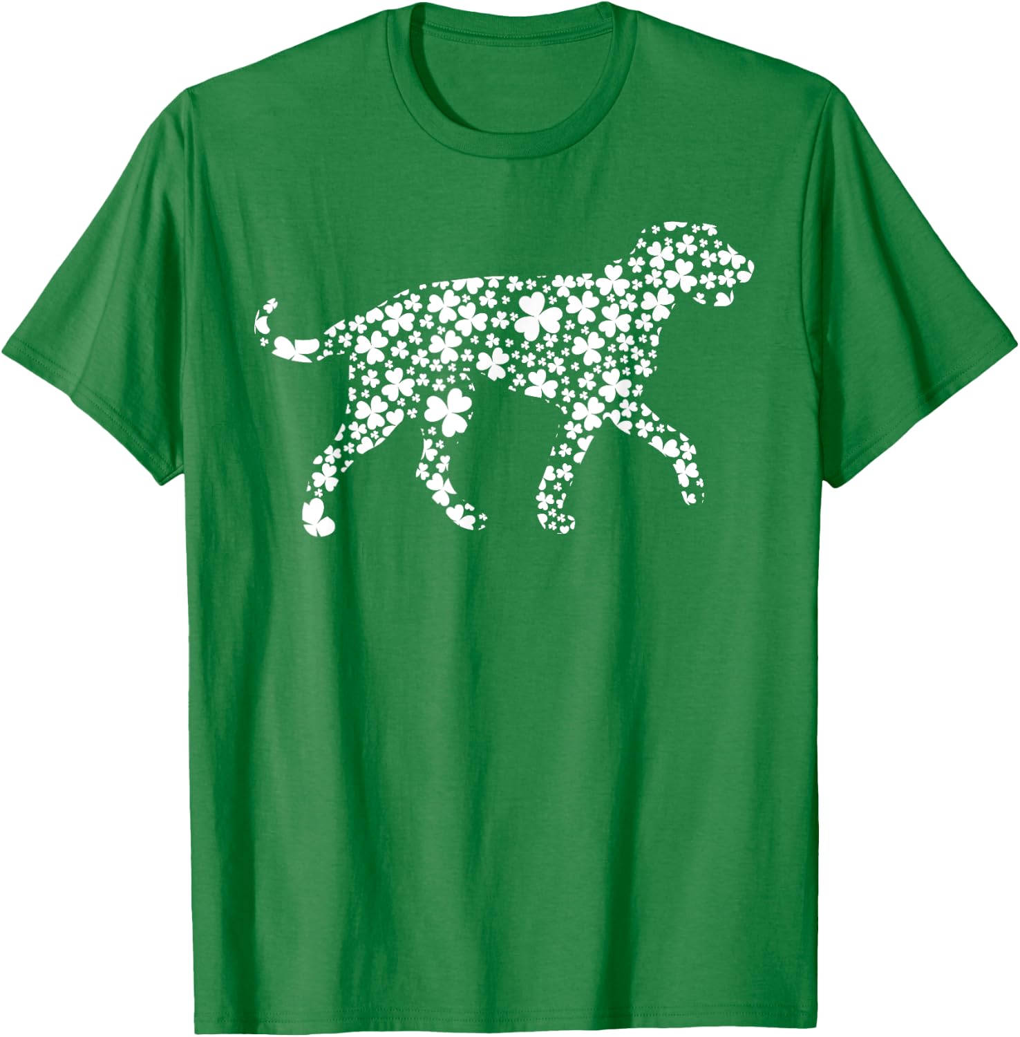 Irish Shamrock Leaf Irish Wolfhound Dog St. Patrick's Day T-Shirt - T-Shirt | Irish Green