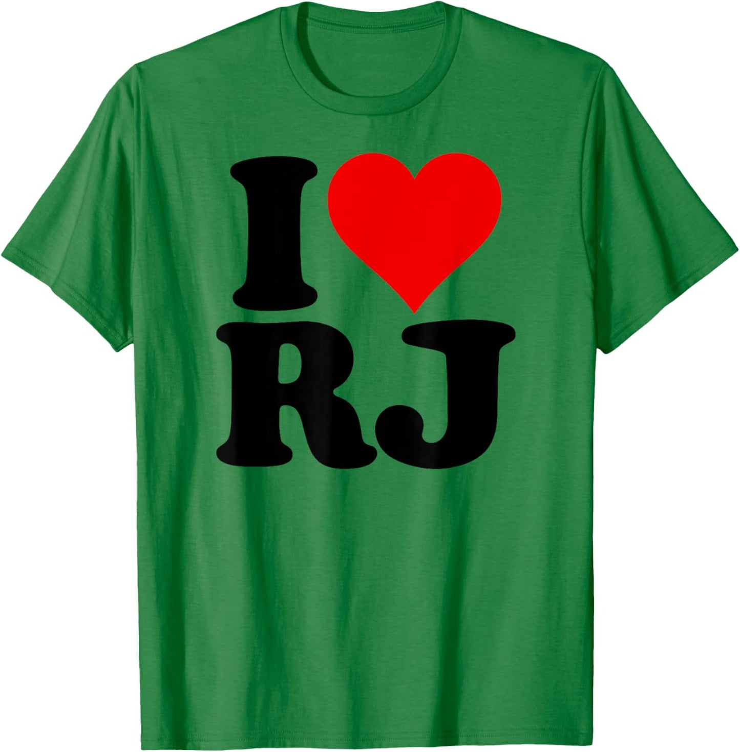 I Love Heart Rj R.j. R J Initials Monogram Name T-Shirt - T-Shirt | Irish Green