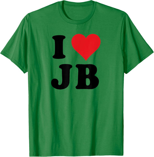 I Heart JB Initials I Love J.B. First And Last Name J B T-Shirt - T-Shirt | Irish Green