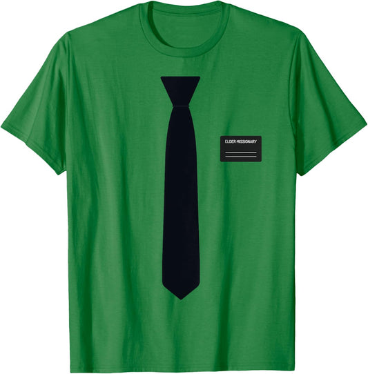 Funny Mormon Missionary Costume LDS Elder Tie T-Shirt - T-Shirt | Irish Green