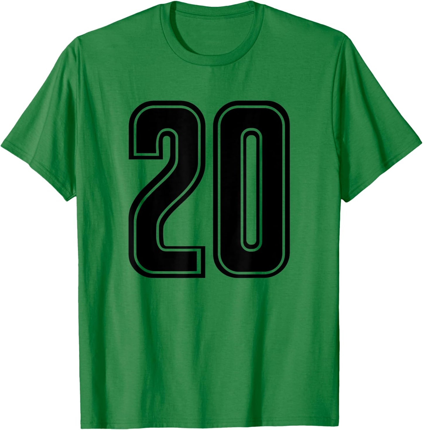 Jersey #20 Black Sports Team Jersey Number 20 T-Shirt - T-Shirt | Irish Green