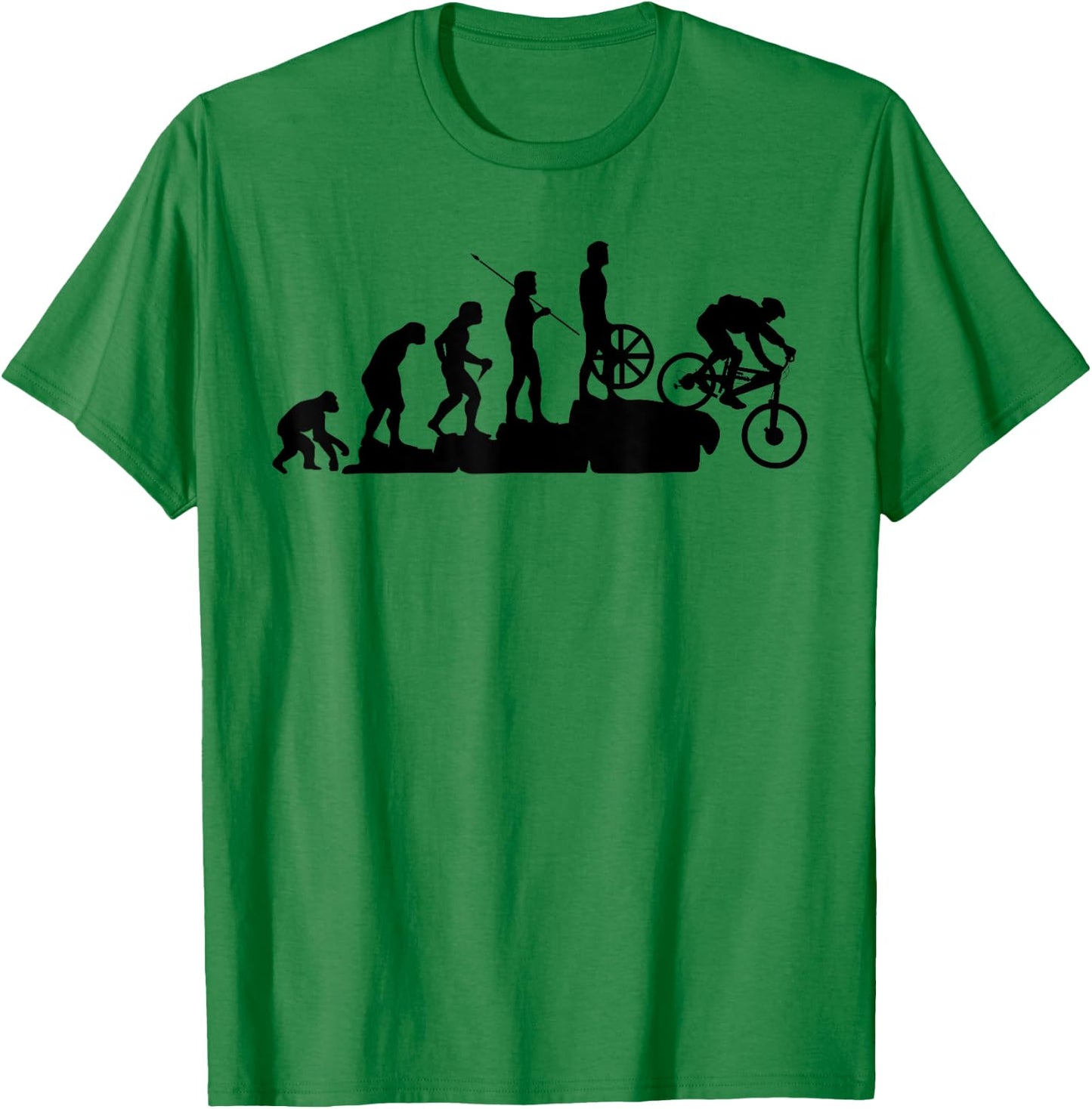 MTB mountain biker evolution downhill bike rider gift T-Shirt - T-Shirt | Irish Green
