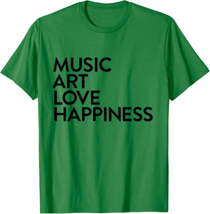 Music Art Love Happiness T-Shirt - T-Shirt | Irish Green