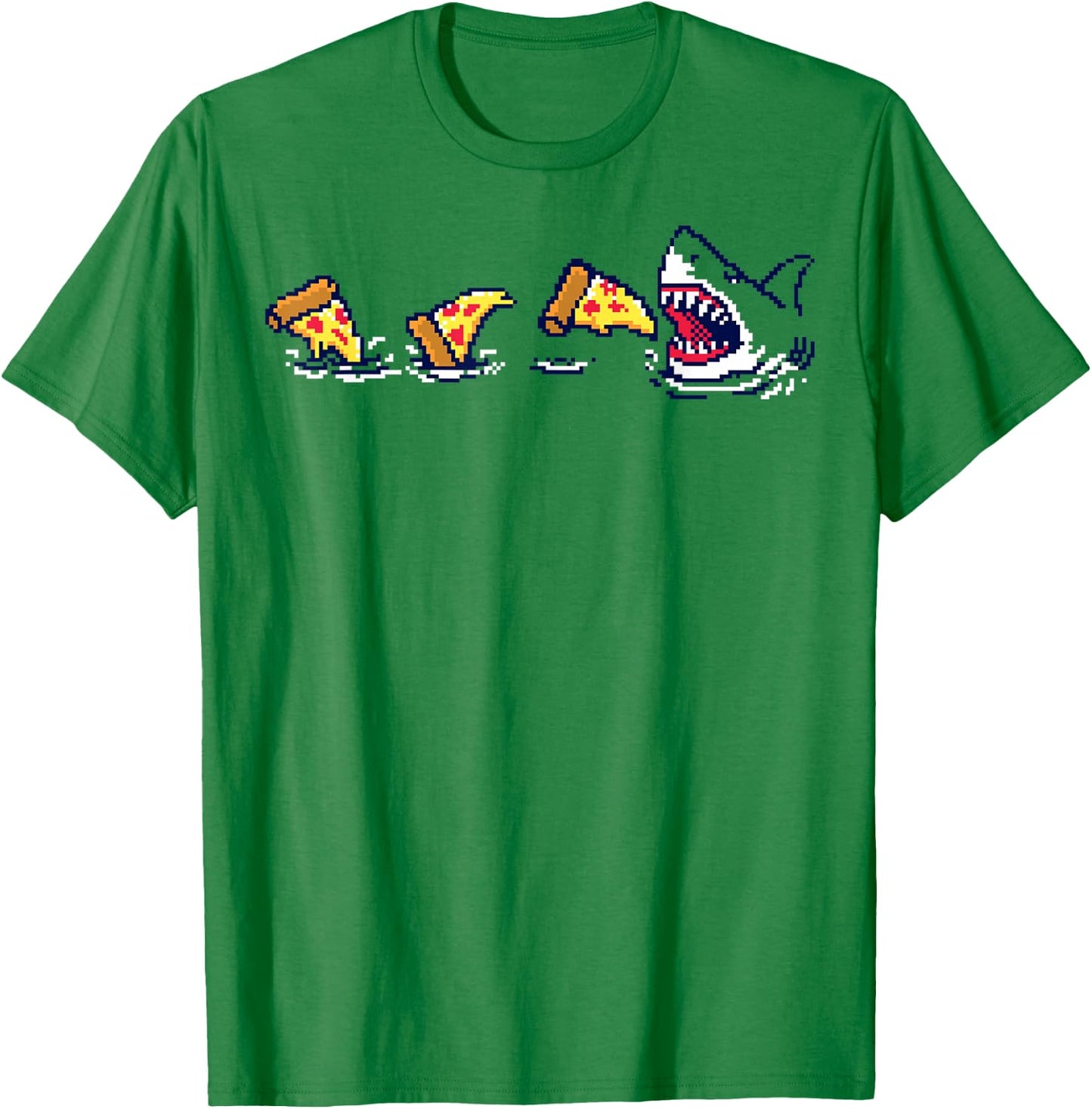 Pizza Shark 8-Bit T-Shirt - T-Shirt | Irish Green