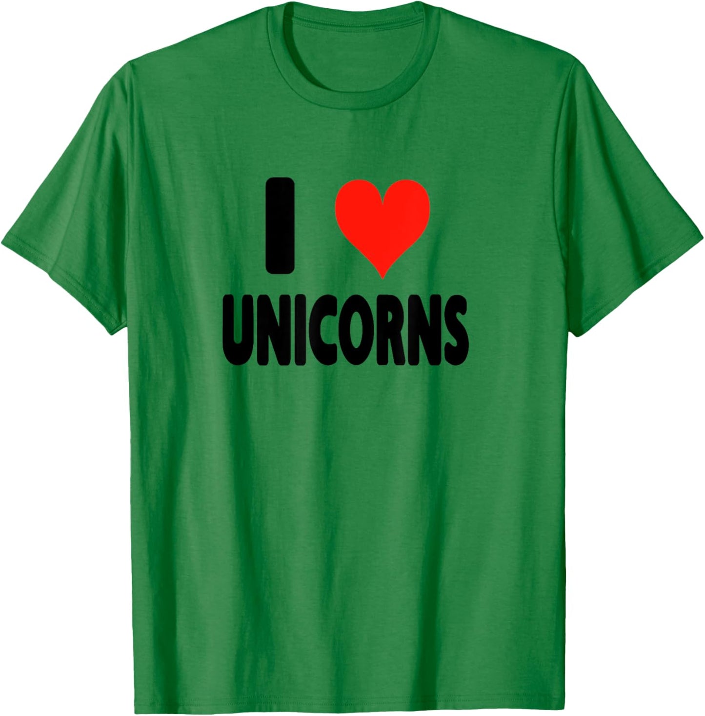 I Love Unicorns - Heart T-Shirt - T-Shirt | Irish Green