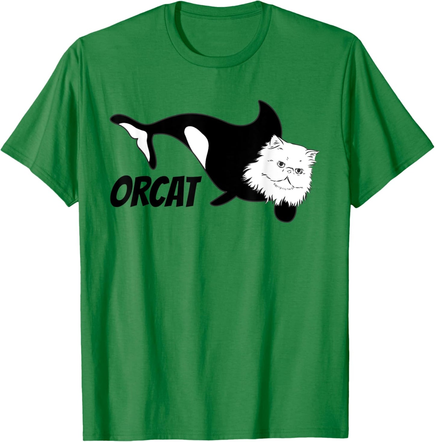Funny orcat orca whale cat orcat pun joke fish cats feline Women Kids T-Shirt - T-Shirt | Irish Green
