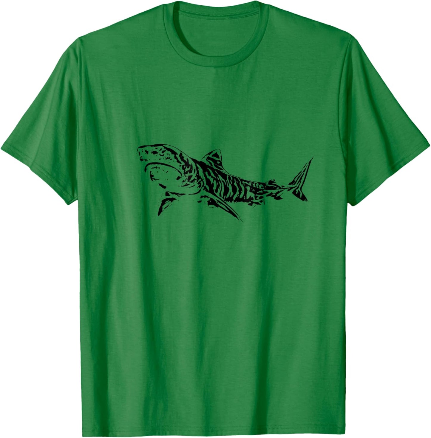 Tiger Shark Motif Shark T-Shirt - T-Shirt | Irish Green