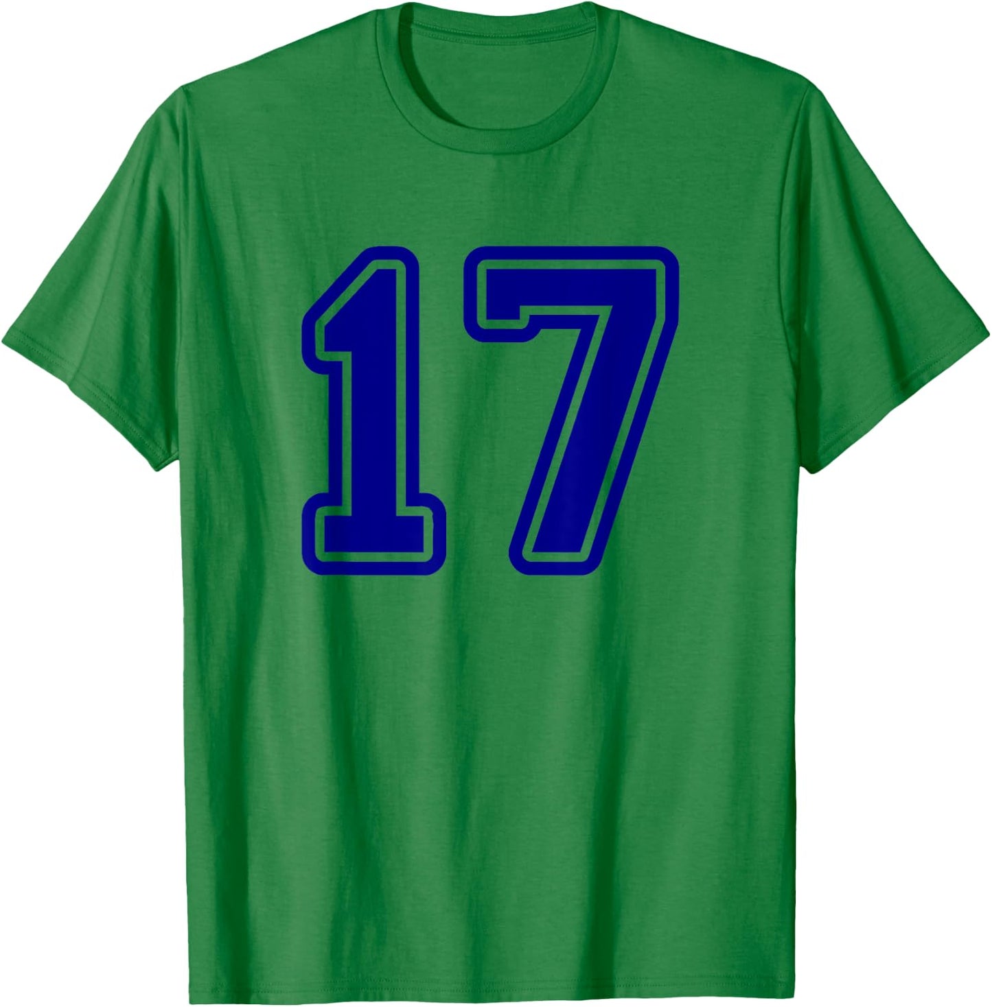 Number #17 Blue Varsity Favorite Number 17 T-Shirt - T-Shirt | Irish Green