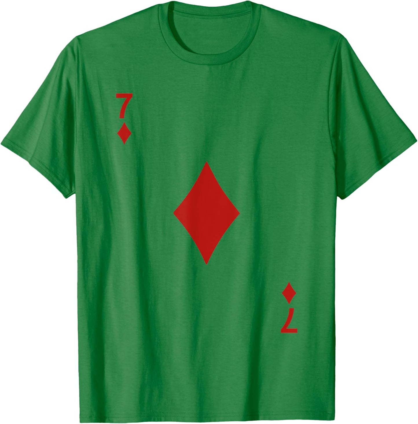 Seven of Diamonds 7 Blackjack Playing Cards T-Shirt - T-Shirt | Irish Green