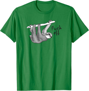 Funny "Fuck Off" Sloth T-Shirt - T-Shirt | Irish Green