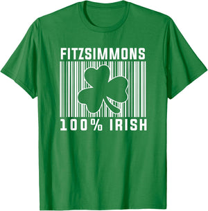 Fitzsimmons Irish Family Name T-Shirt - T-Shirt | Irish Green