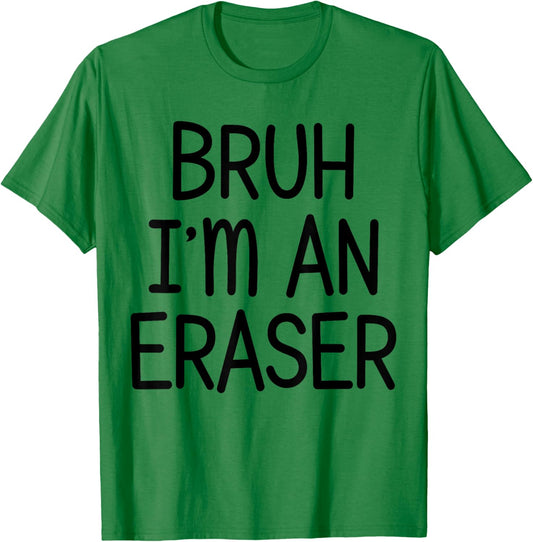 Pretend I'm An Eraser Funny Lazy Halloween Costume Party T-Shirt - T-Shirt | Irish Green