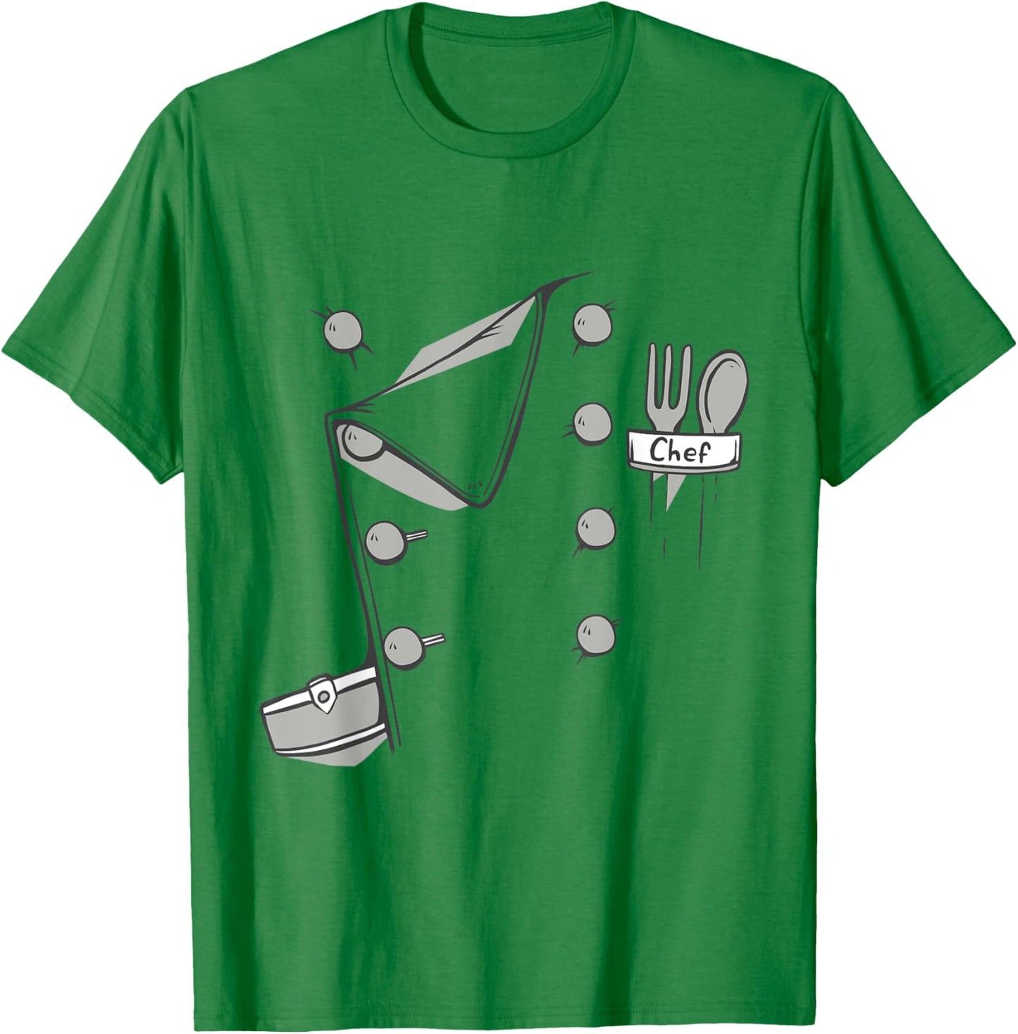 White Chef Coat Costume Easy Funny Cook Halloween Graphic T-Shirt - T-Shirt | Irish Green