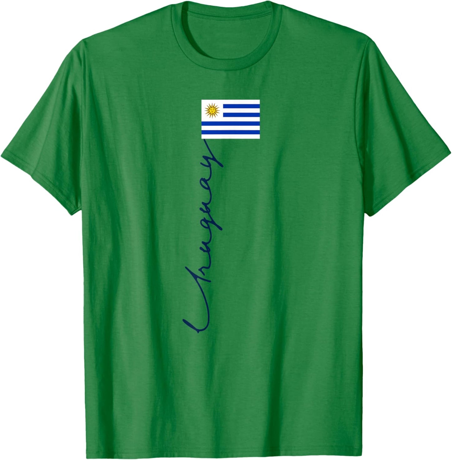 Uruguay Flag Pole Patriotic Signature Flag T-Shirt - T-Shirt | Irish Green