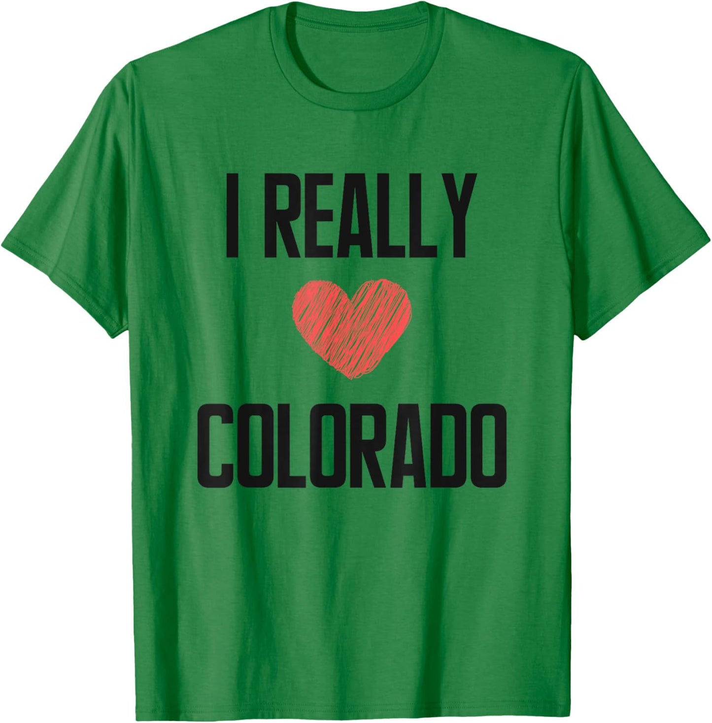 I Really Love Colorado Heart Retro Style Home State T-Shirt - T-Shirt | Irish Green