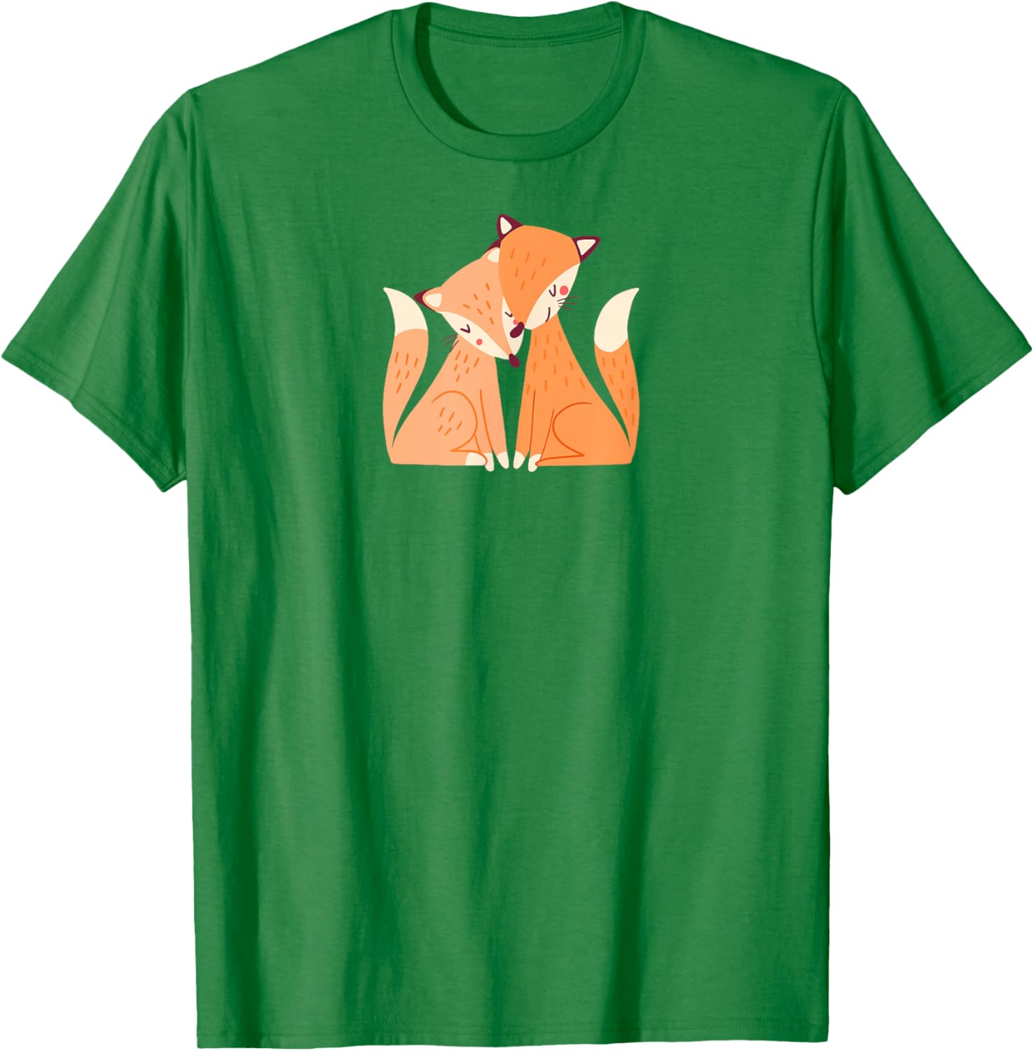 Fox Couple Gift Wedding Anniversary Valentine's Day Her Him T-Shirt - T-Shirt | Irish Green