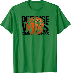 Defense Wins Championships basketball team logo T-Shirt - T-Shirt | Irish Green
