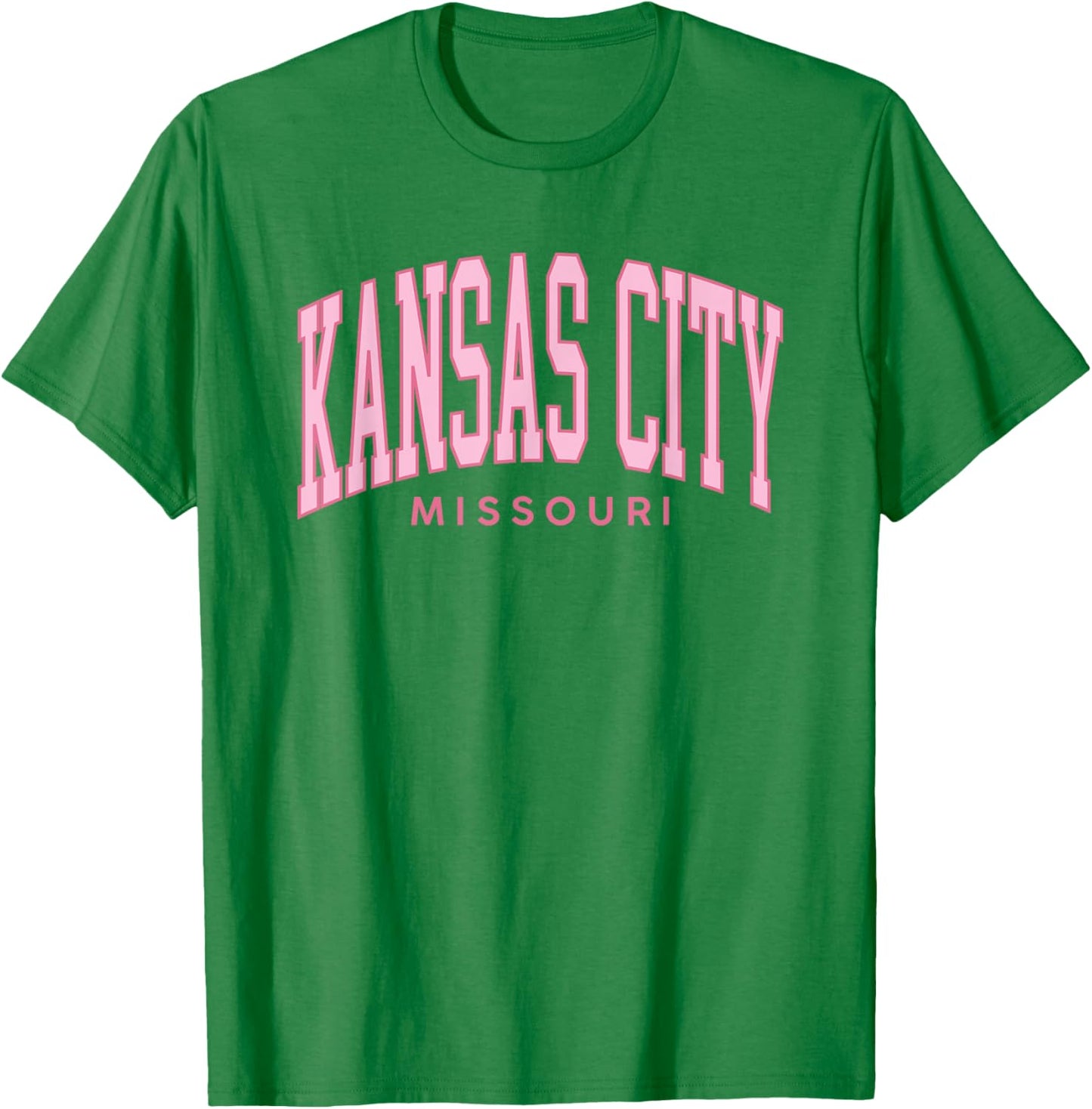 Kansas City MO Pink Retro Preppy Throwback Souvenir T-Shirt - T-Shirt | Irish Green