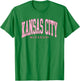 Kansas City MO Pink Retro Preppy Throwback Souvenir T-Shirt - T-Shirt | Irish Green