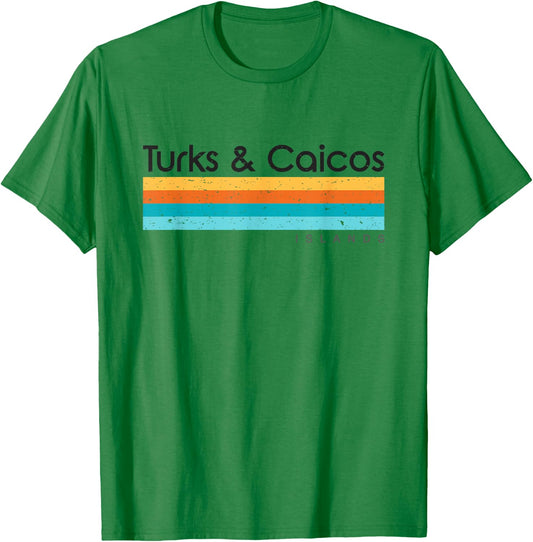 Vintage Turks & Caicos Islands Retro Design T-Shirt - T-Shirt | Irish Green