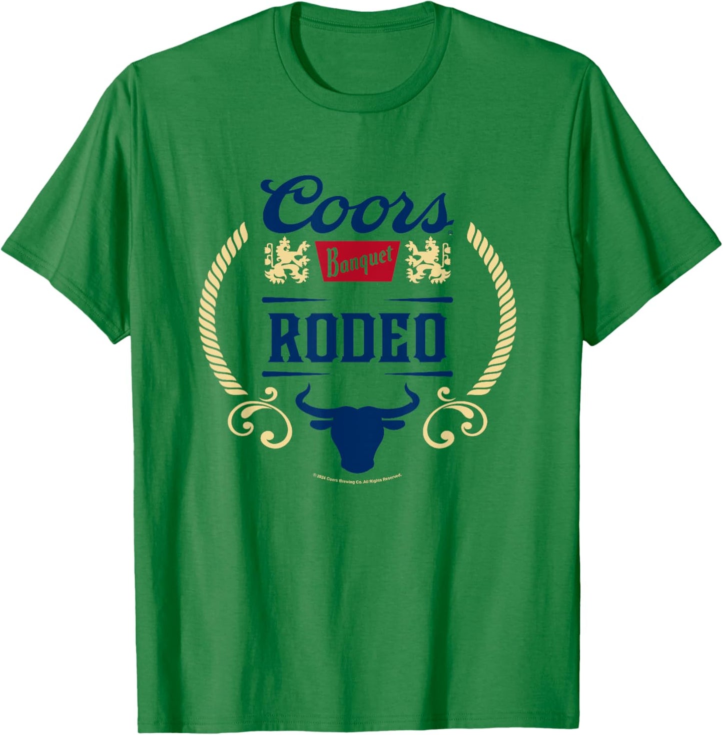 Coors Banquet Rodeo Bull Face Vintage Logo T-Shirt - T-Shirt | Irish Green